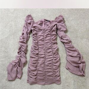 Fashion Nova Mauve Long Sleeve Dress